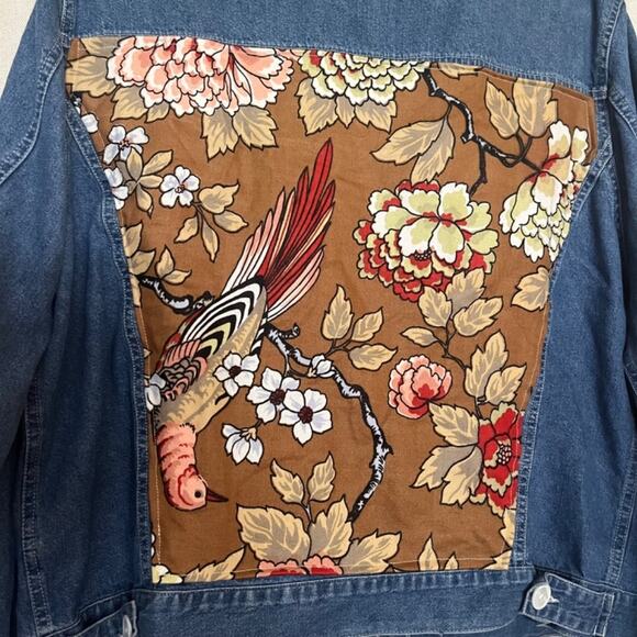 Handmade OOAK Up-cycled Vintage Jacket Birds and Flowers and MOP buttons 1 - Picture 2 of 16